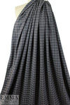 Italian graphite/pink wool blend stretch windowpane suiting