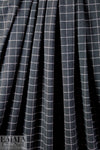 Italian graphite/pink wool blend stretch windowpane suiting