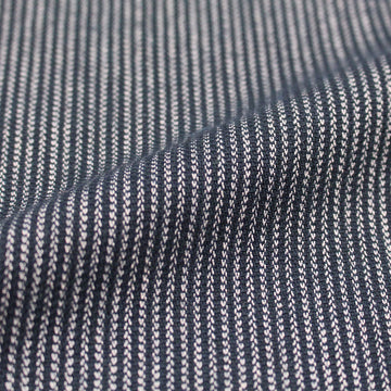 Italian cotton lightweight vertical stripe woven - navy 1.125 yds
