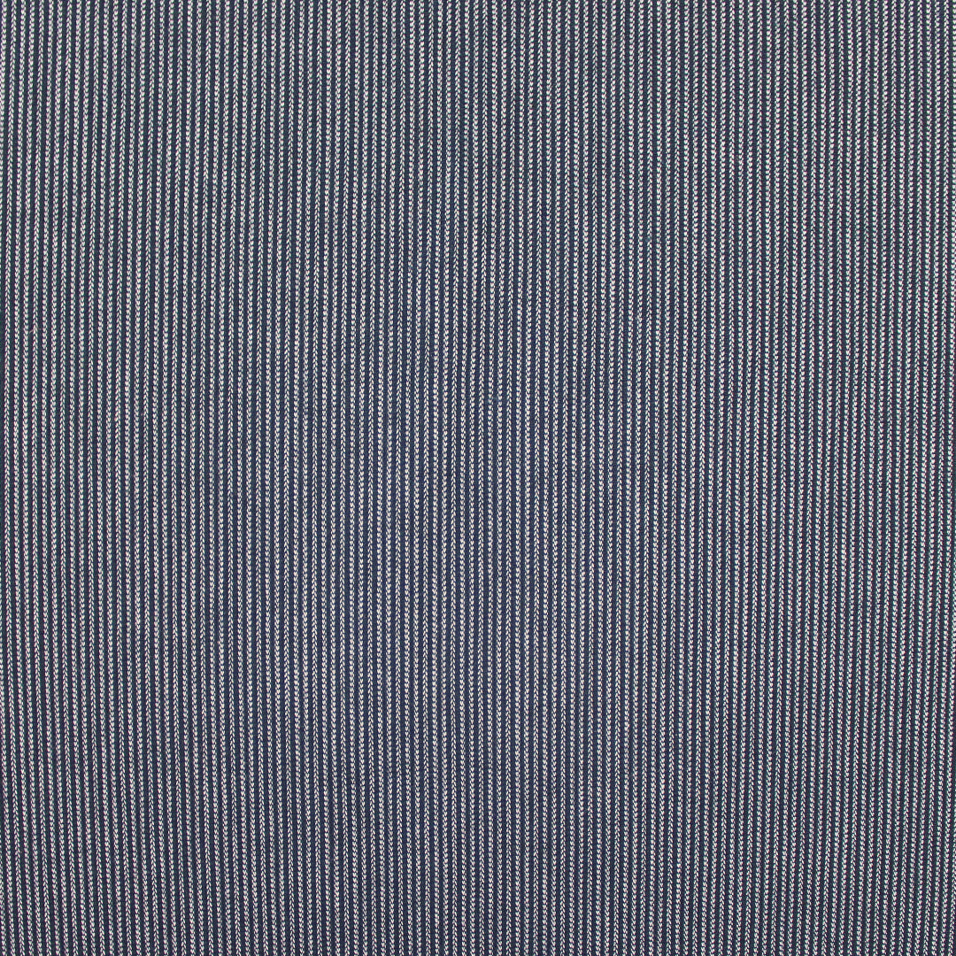 Italian cotton lightweight vertical stripe woven - navy 1.125 yds