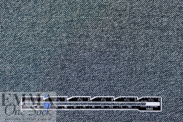 NY designer tweedy herringbone wool suiting - indigo/white 2.5 yd