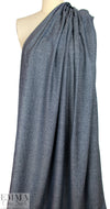 NY designer tweedy herringbone wool suiting - indigo/white 2.5 yd
