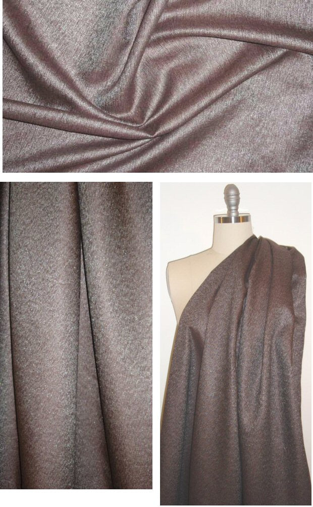 NY designer viscose blend twill suiting - plum brown
