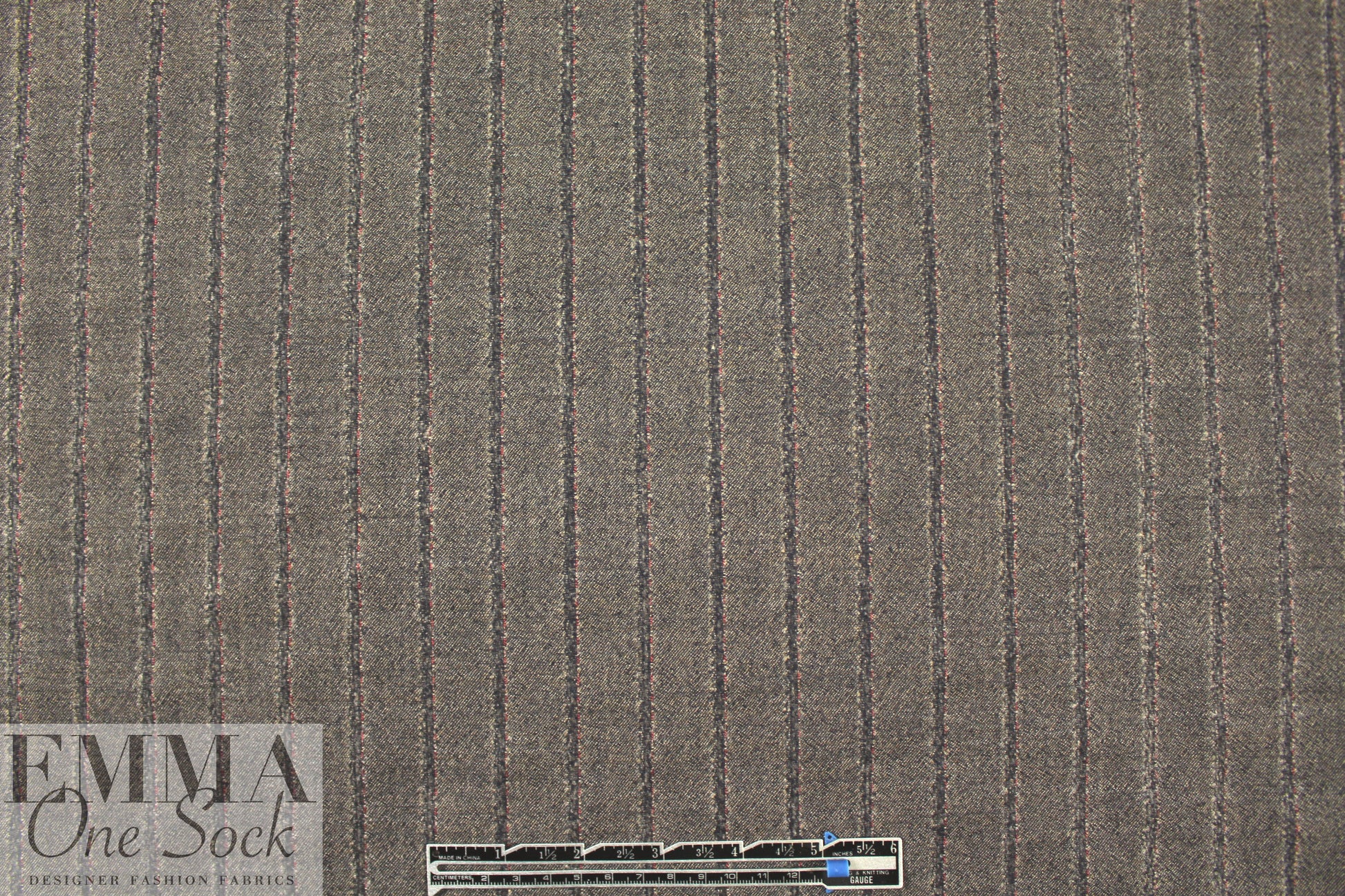 Italian all-wool reversible earthy stripe suiting 1.5 yds