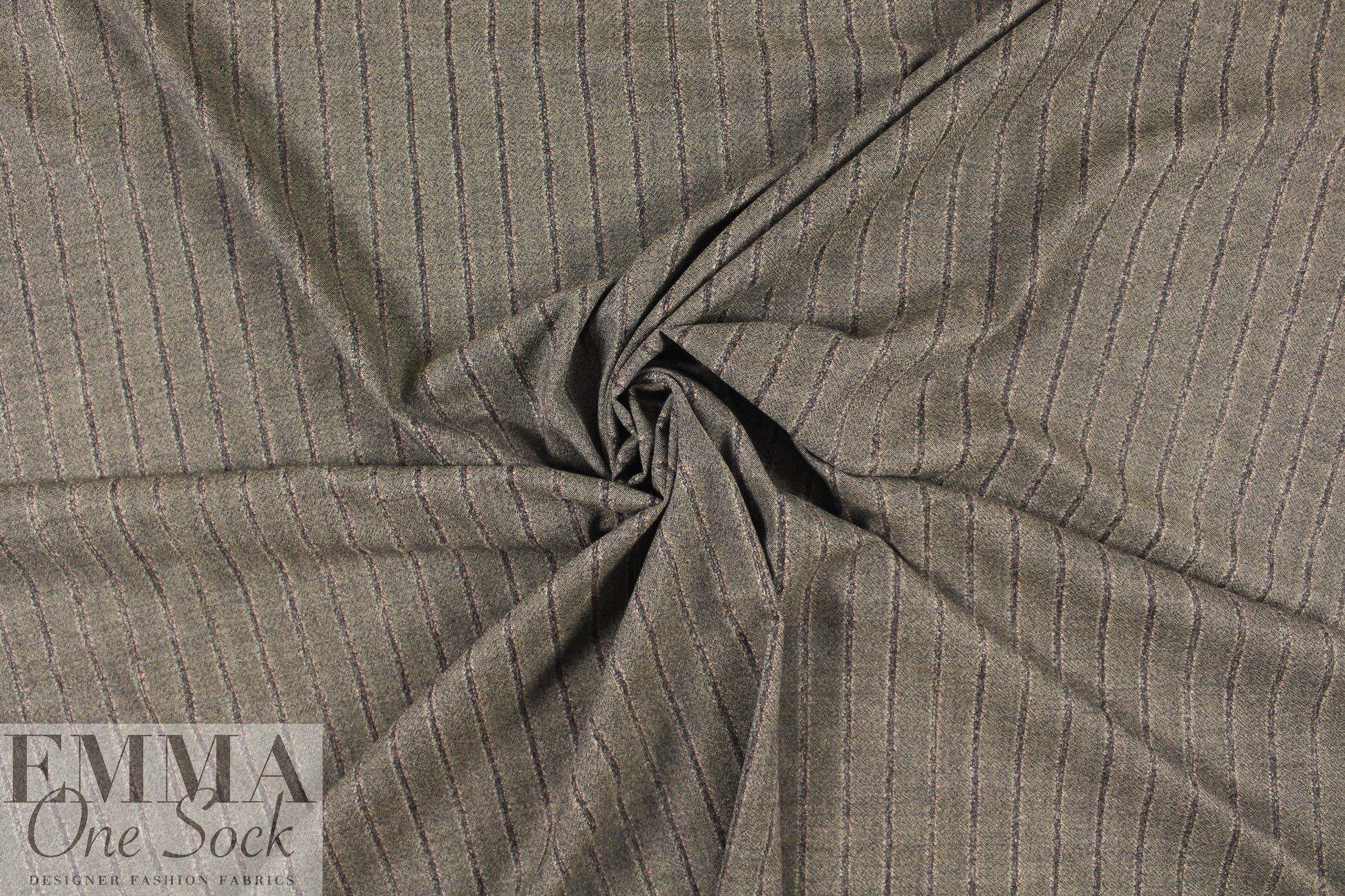 Italian all-wool reversible earthy stripe suiting 1.5 yds