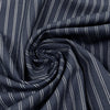 double pinstripe stretch cotton suiting - midnight/white