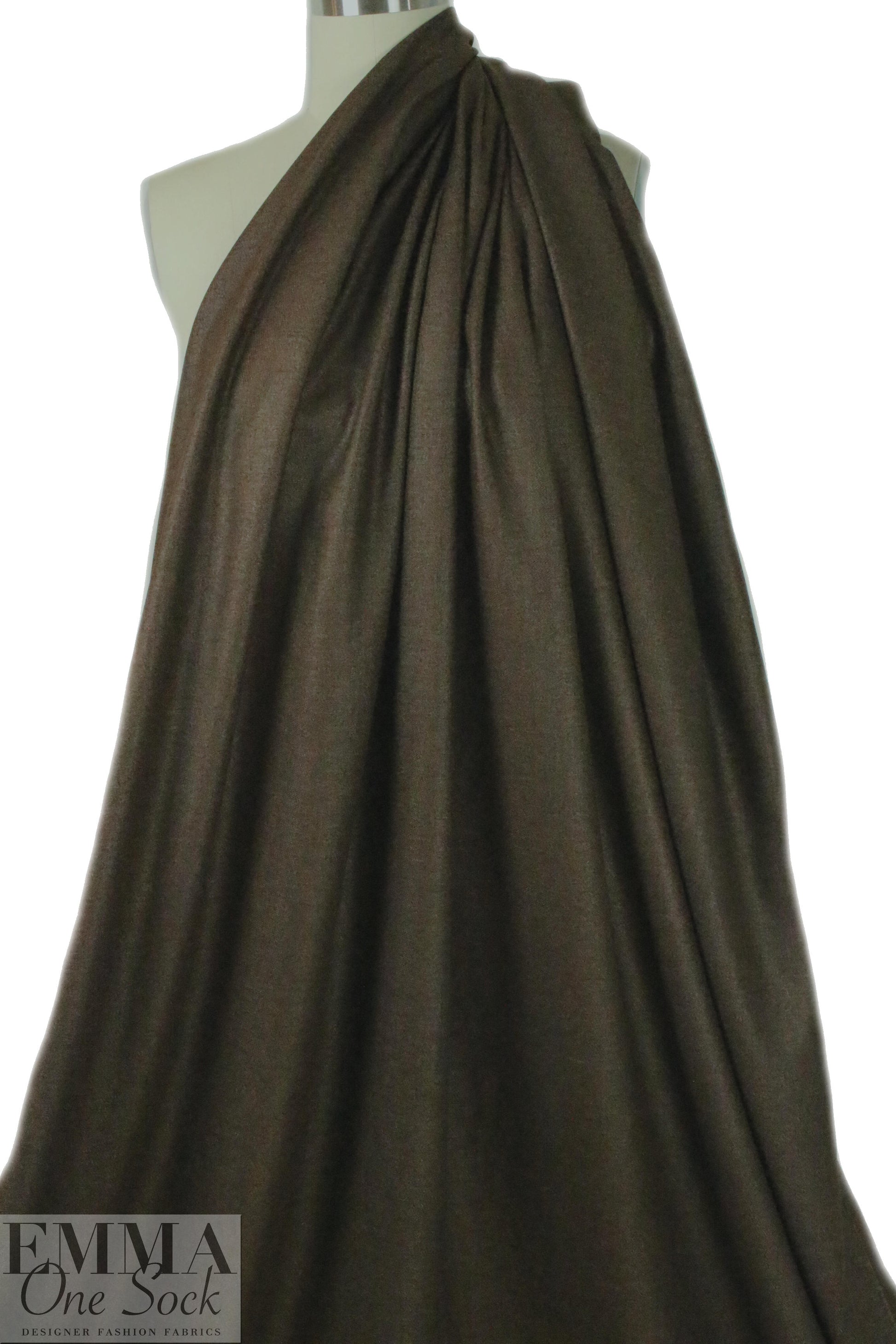 German mill silk/wool/viscose twill suiting - woodsy brown