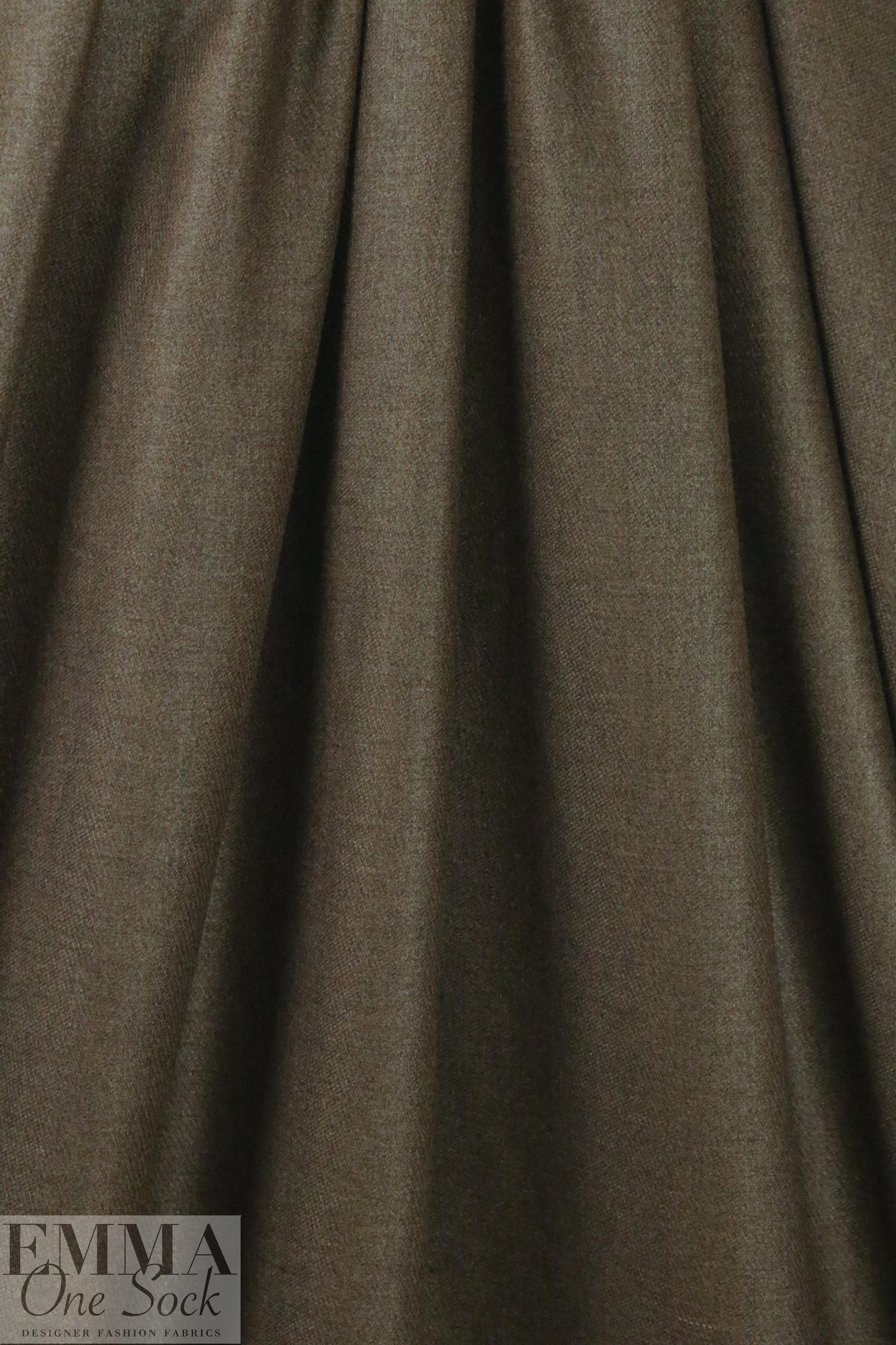 German mill silk/wool/viscose twill suiting - woodsy brown .75 yds