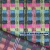 Italian 'chroma plaid' cotton blend stretch jacquard .5 yds