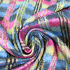 Italian 'chroma plaid' cotton blend stretch jacquard .5 yds