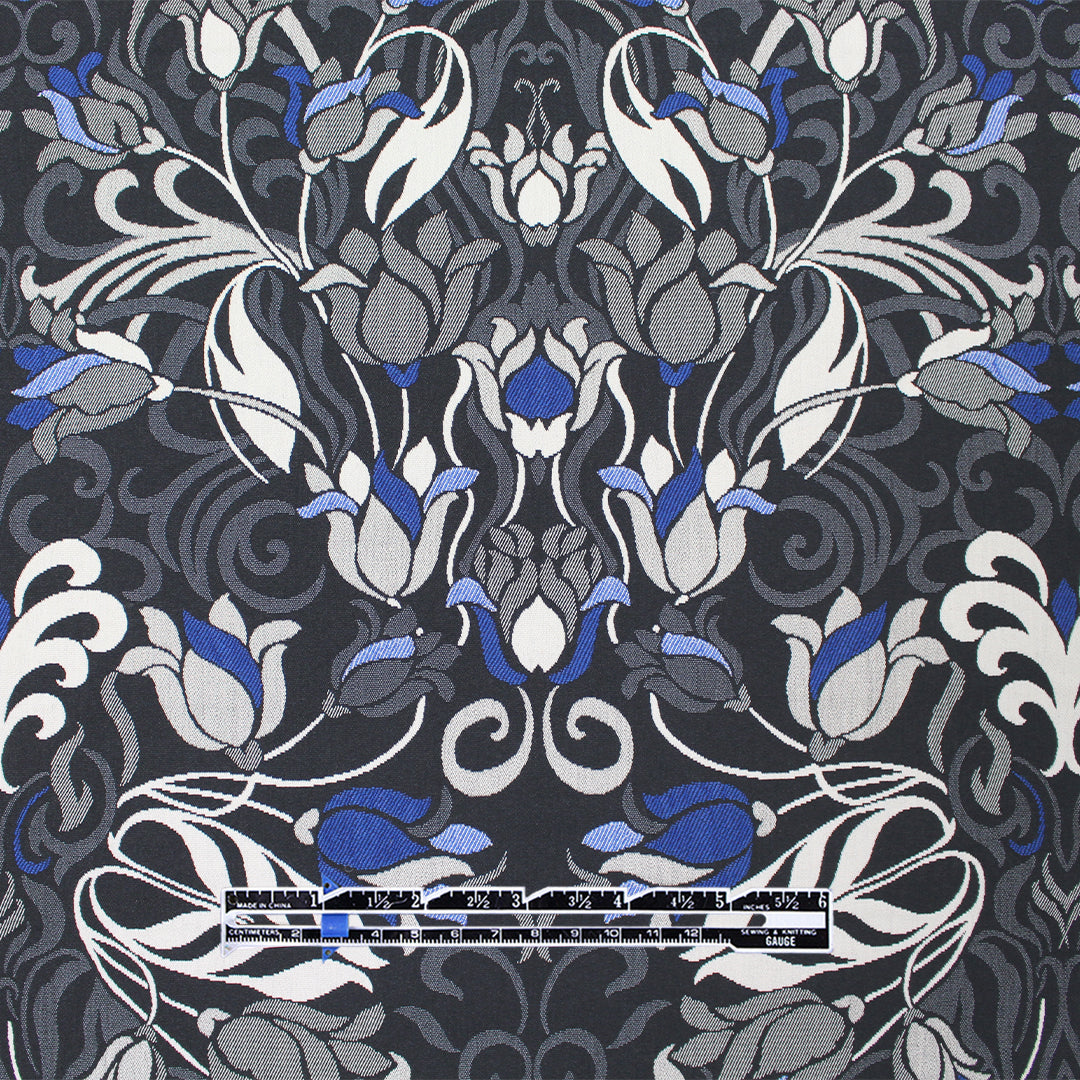 Italian 'nouveau floral' cotton blend stretch jacquard .75 yds
