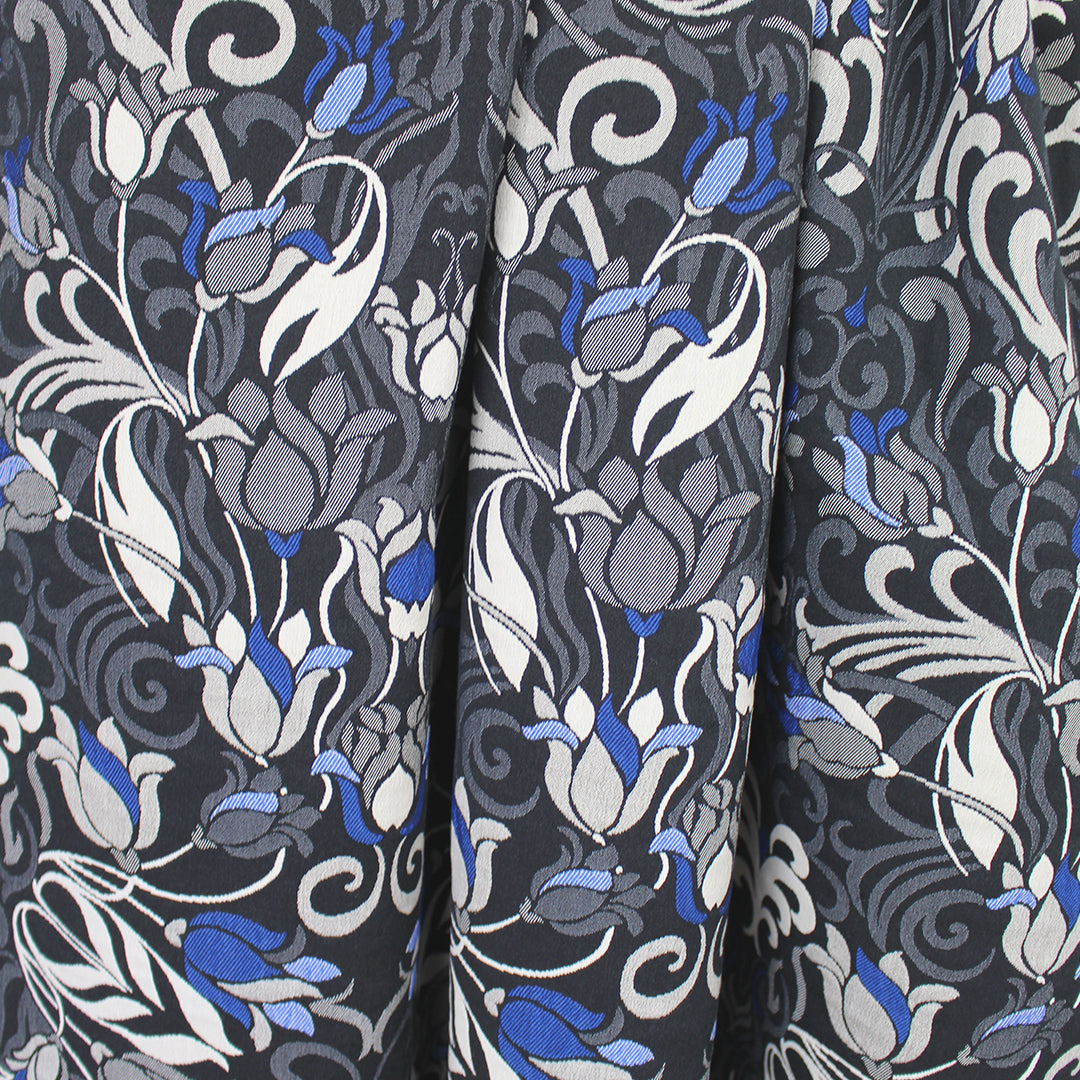 Italian 'nouveau floral' cotton blend stretch jacquard .75 yds