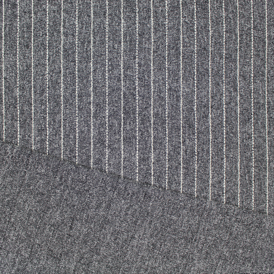 French tweedy wool bouclé - salt and pepper/cream 1 yard