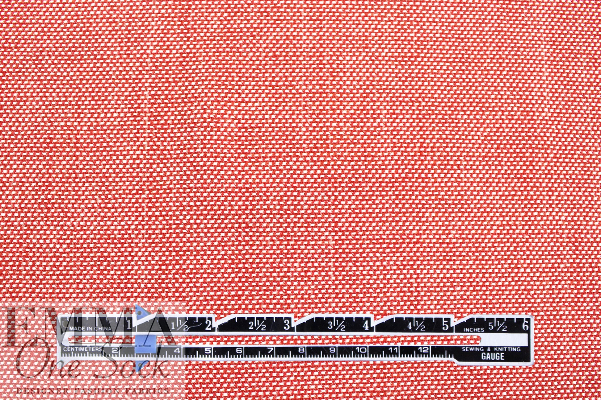 Italian silk blend stretch basketweave suiting - red/white 1.5 yds