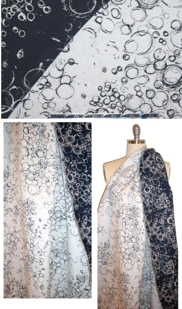 NY designer reversible 'fizz' graphic stretch suiting