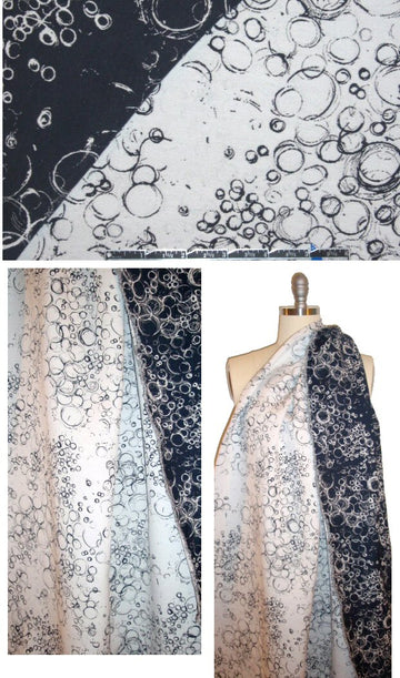 NY designer reversible 'fizz' graphic stretch suiting
