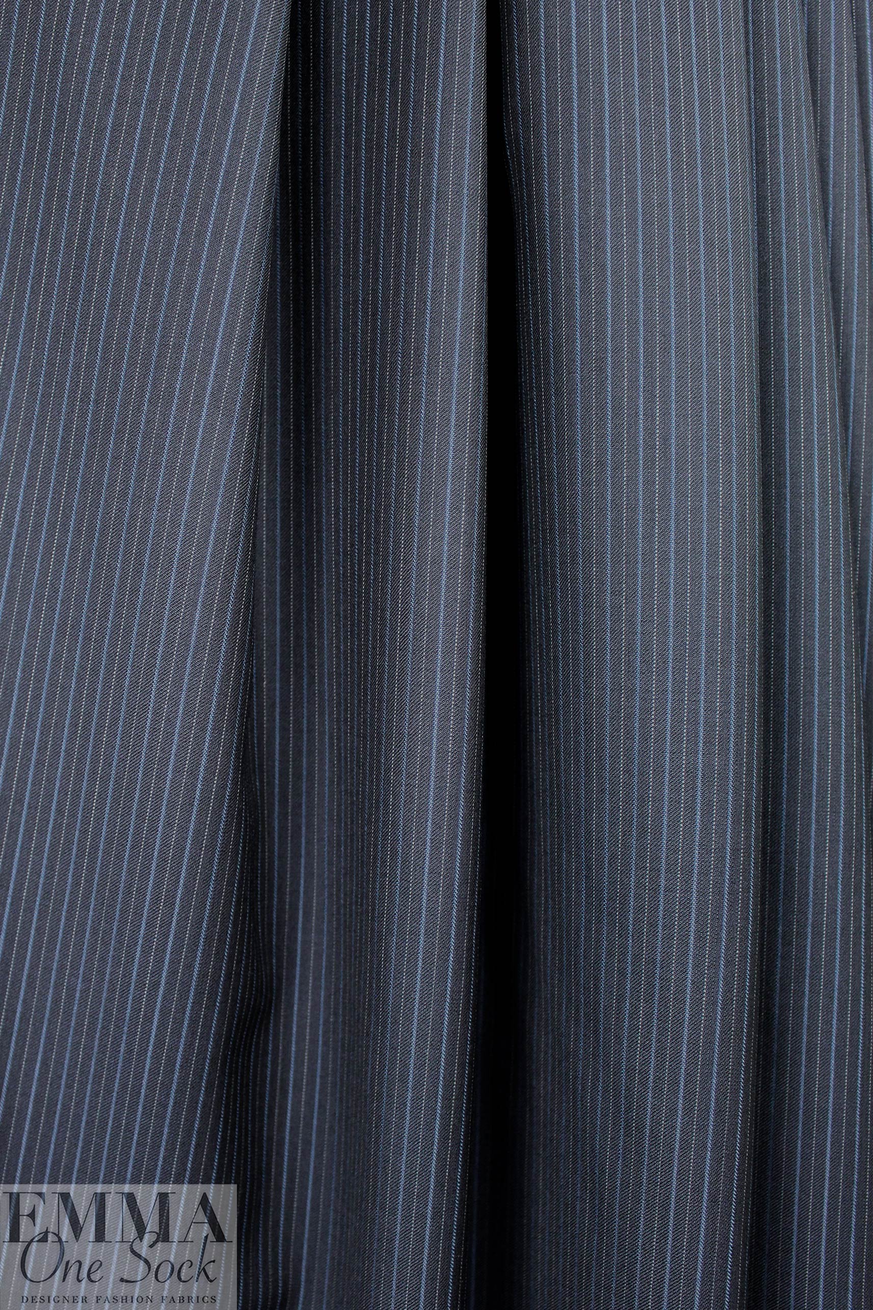 Italian all-wool midnight stripe lightweight suiting 2 yd
