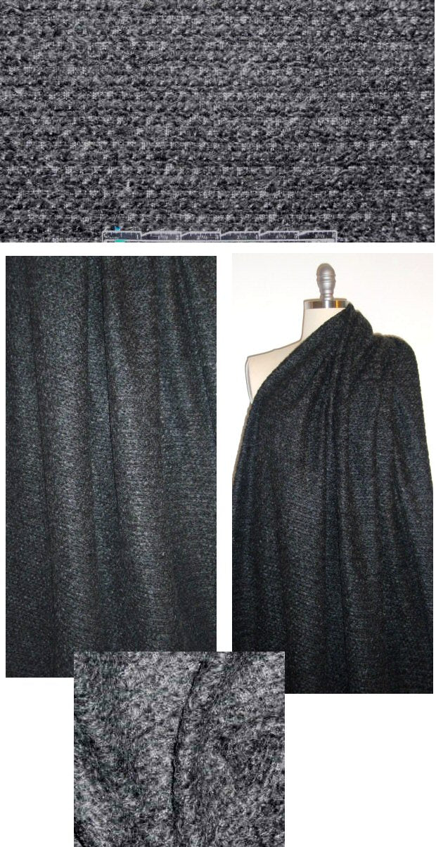 Italian gunmetal boucle' textured sweater knit