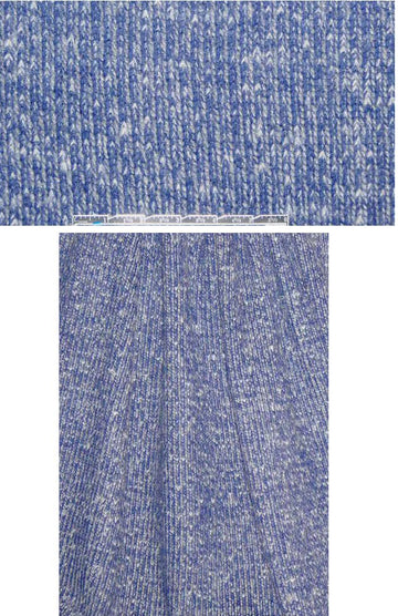 Italian chunky ribbed sweater - denim tweed