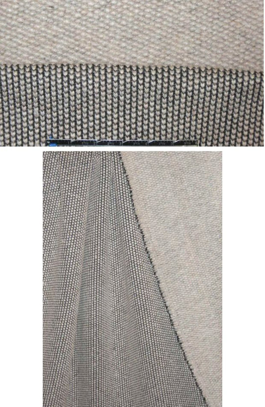 Italian double-sided sweater knit - winter white/gray
