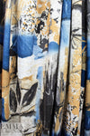 'botanical montage' sweater knit - blues/browns 1.875 yd