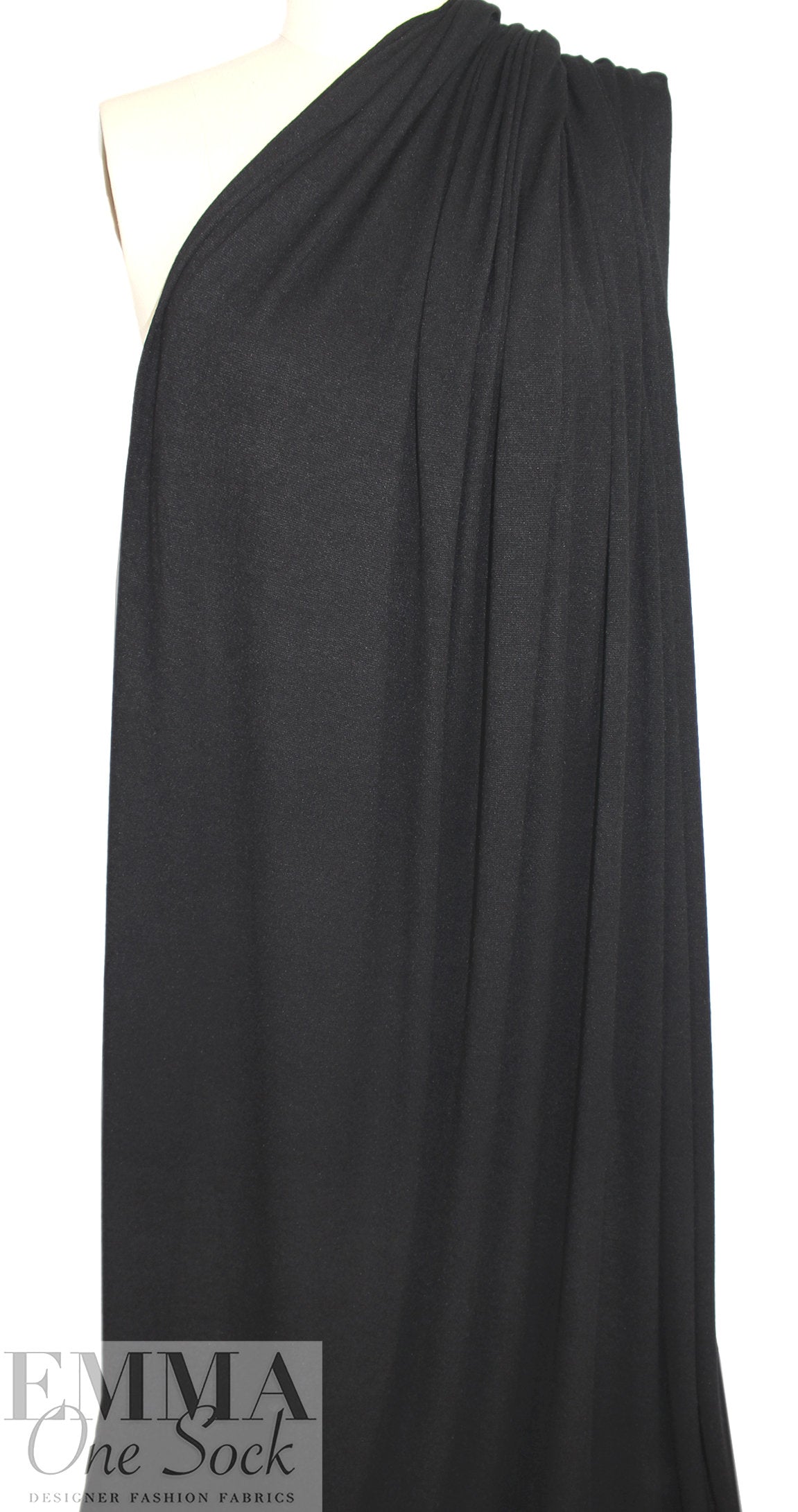 lightweight rayon blend sweater knit - black 2.25 yd