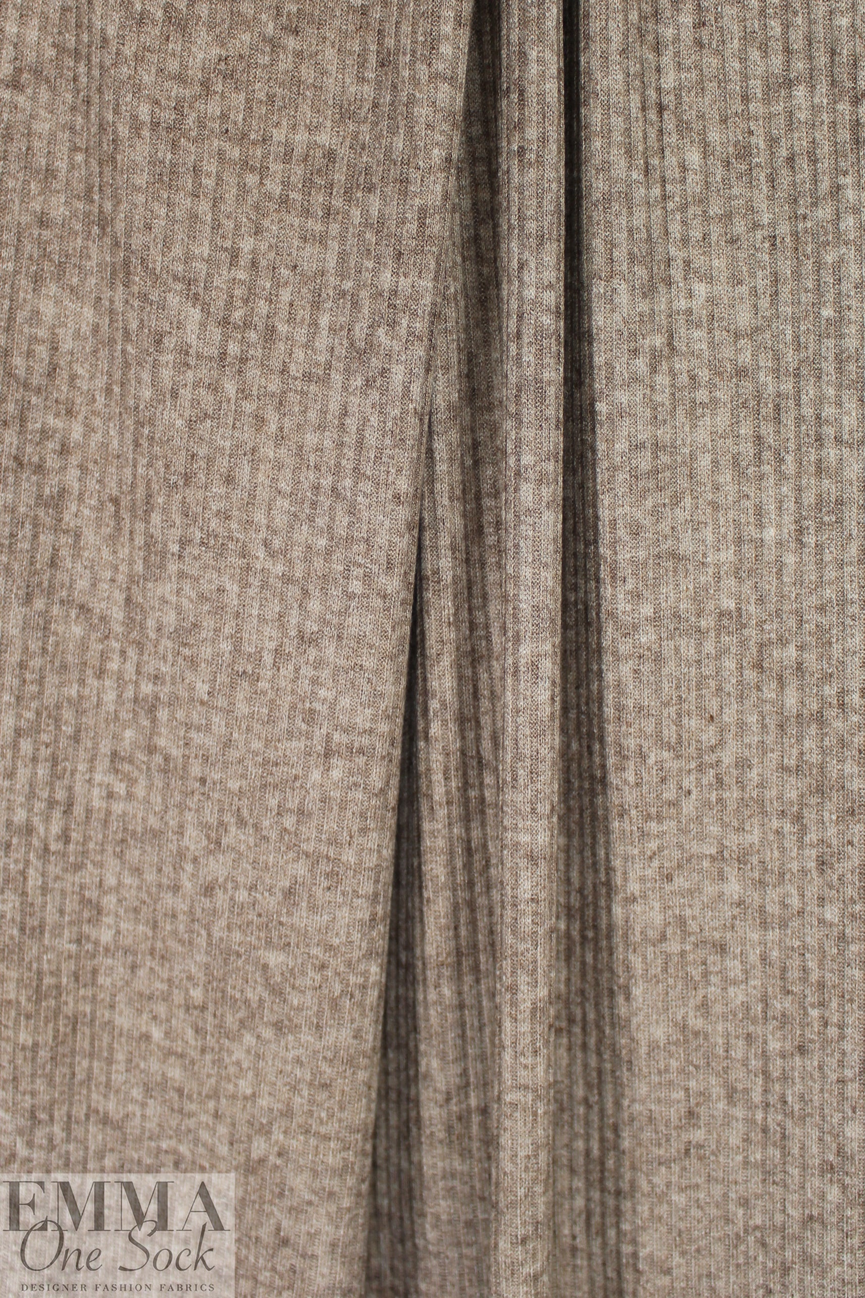 super soft heathered ribbed rayon blend sweater knit - driftwood .5 yds