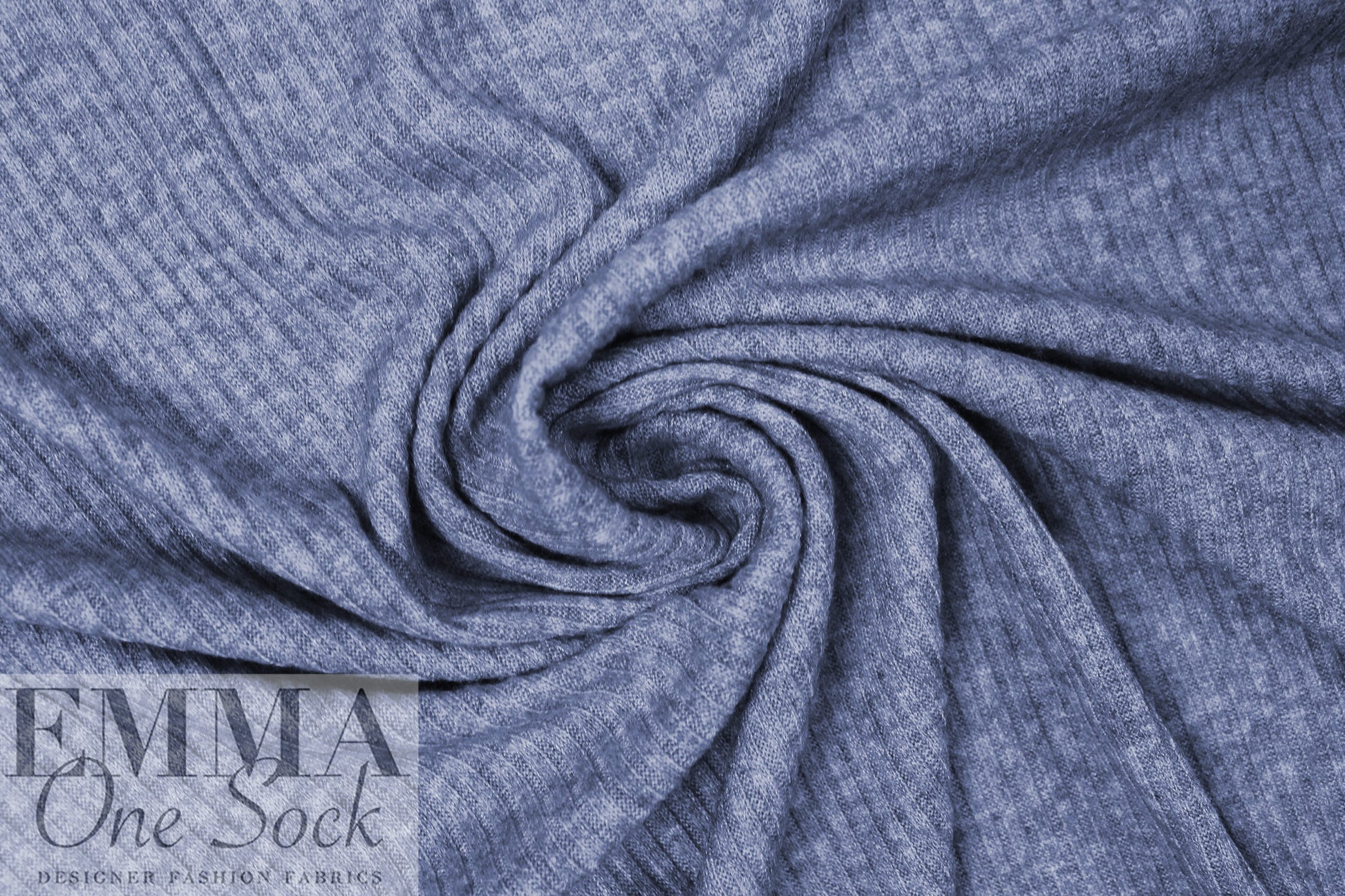 super soft heathered ribbed rayon blend sweater knit - denim 1.75 yd