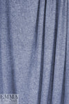 super soft heathered ribbed rayon blend sweater knit - denim 1.75 yd