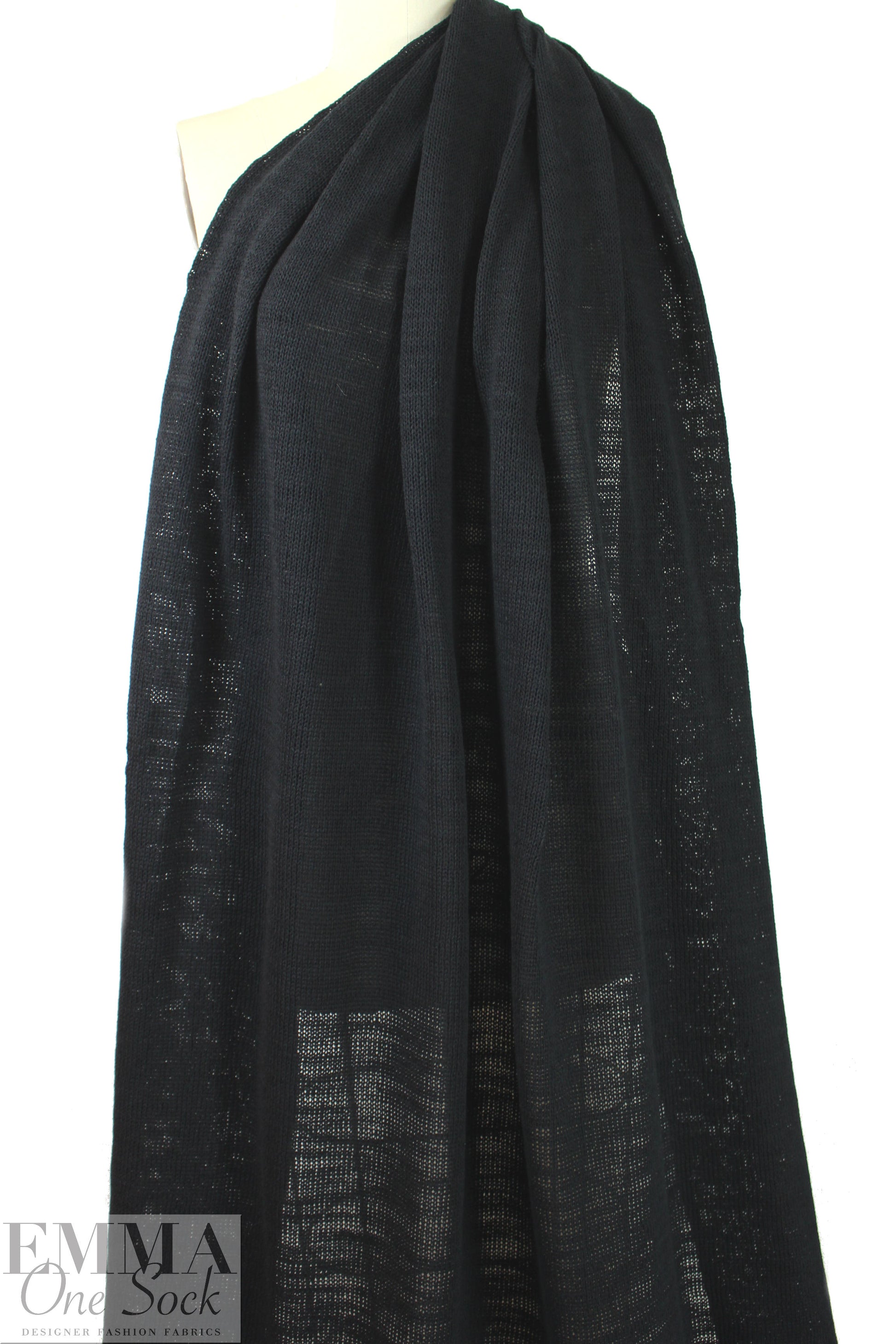CA designer cotton sweater knit - black 1.4 yds