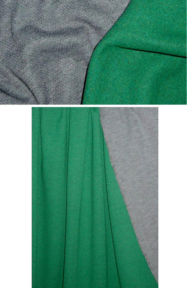 Italian double-sided sweater knit - pine/gray 1.375 yd