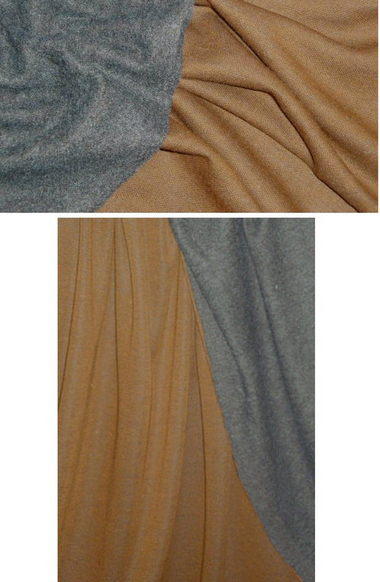 Italian double-sided sweater knit - nutmeg/charcoal