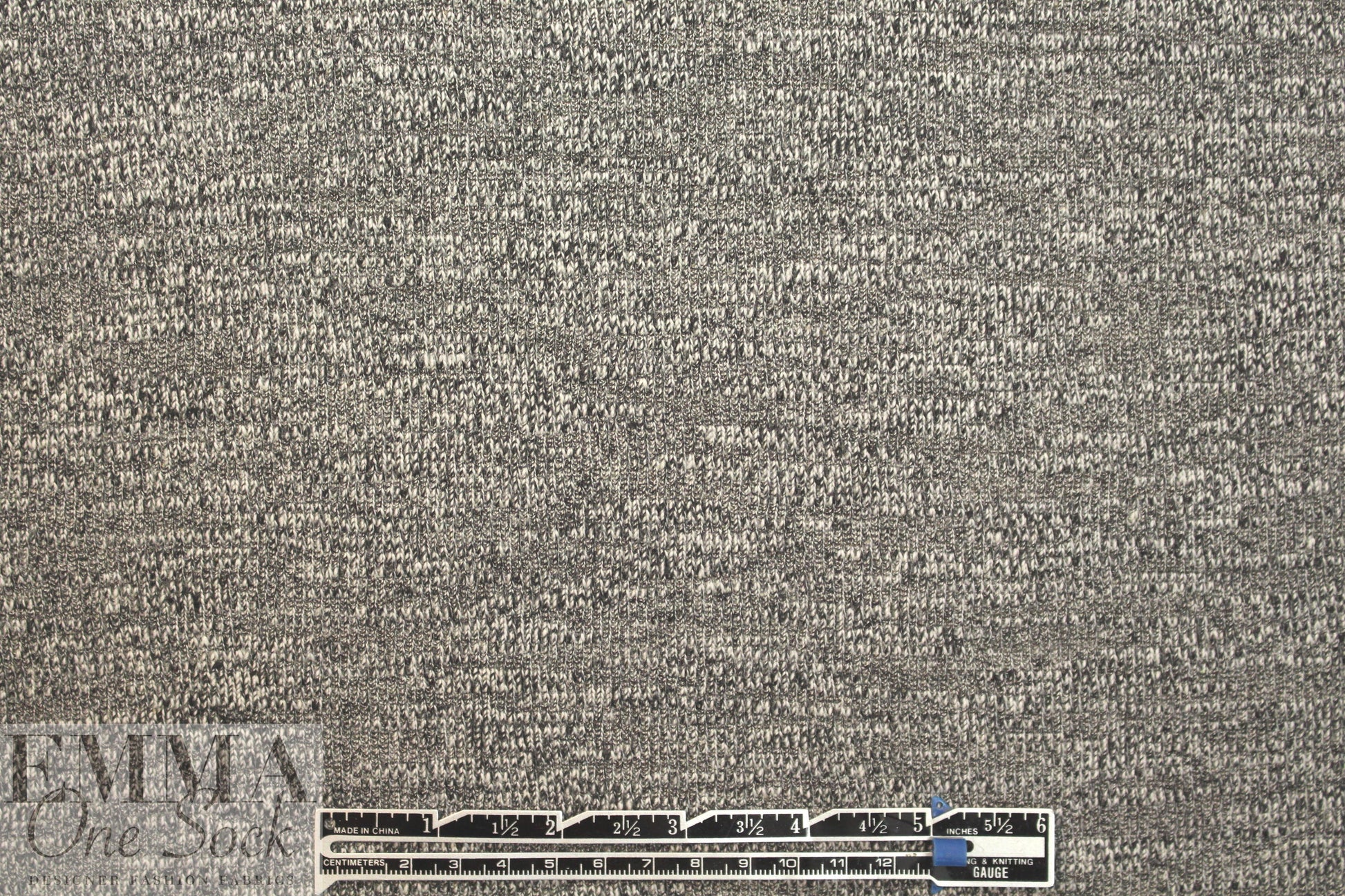 CA designer cotton blend sweater knit - salt/pepper 1.75 yd