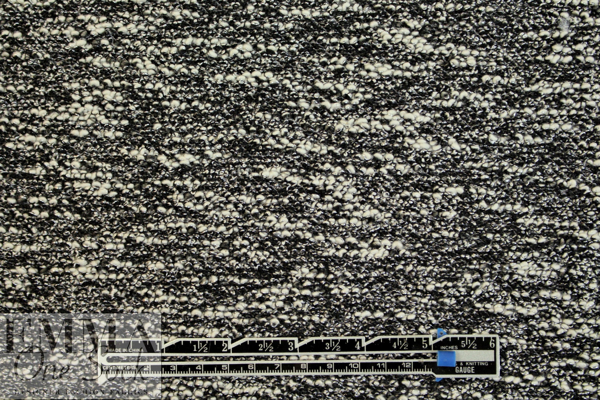 NY designer black/winter white nubby sweater knit