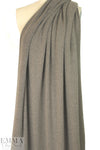 NY designer wool ribbed sweater knit - woodsy heather