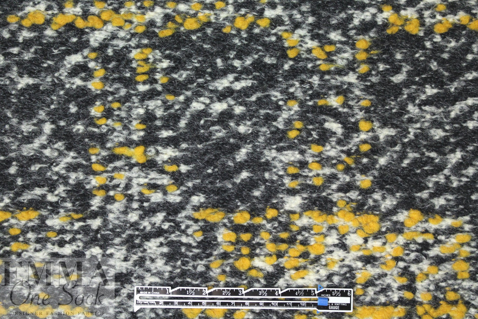 Italian dijon/black/white boucle' sweater knit