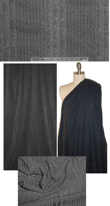 Ref0rmation charcoal ribbed sweater knit 1.33 yd