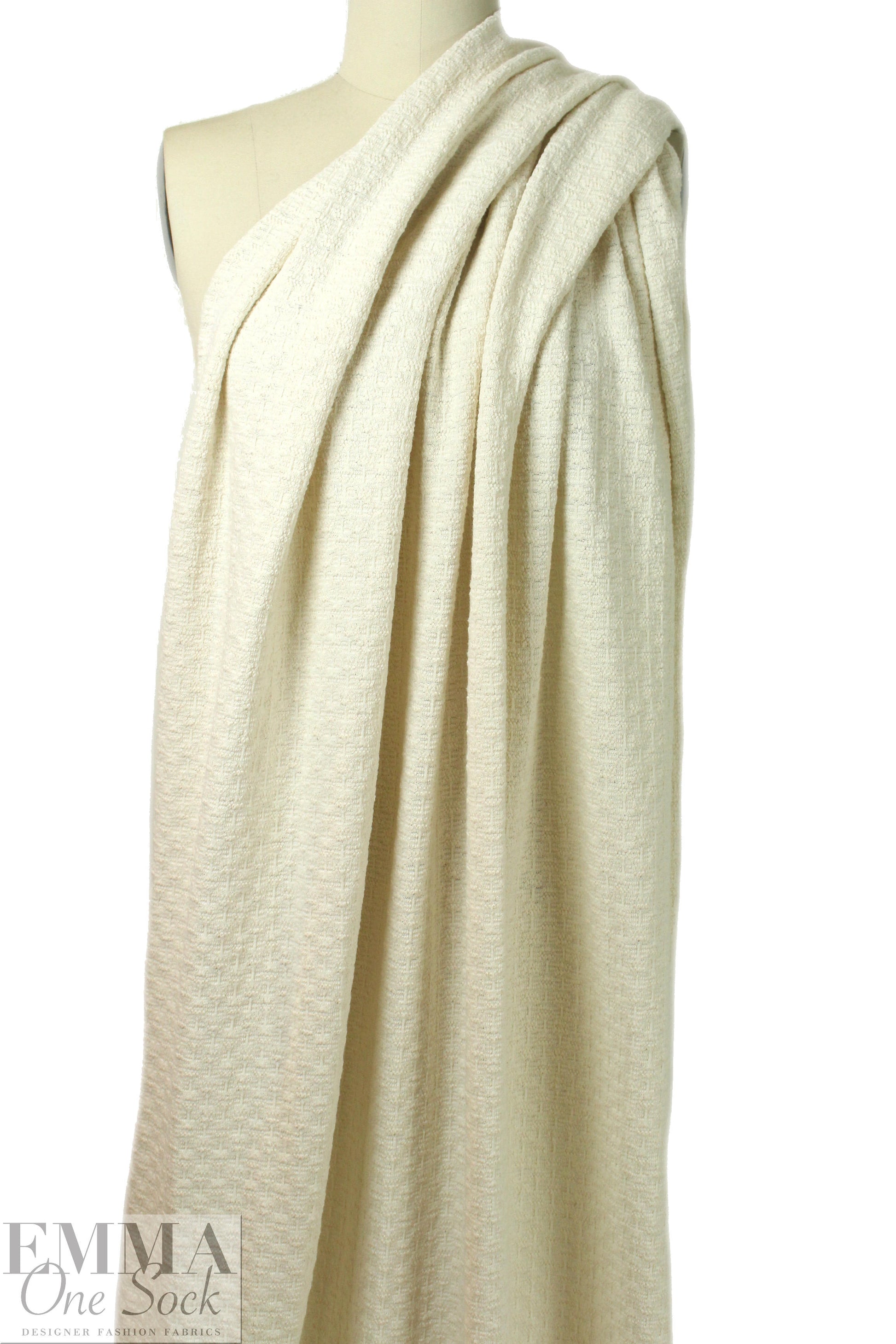 CA designer cotton 'brick' stitch sweater knit - ivory