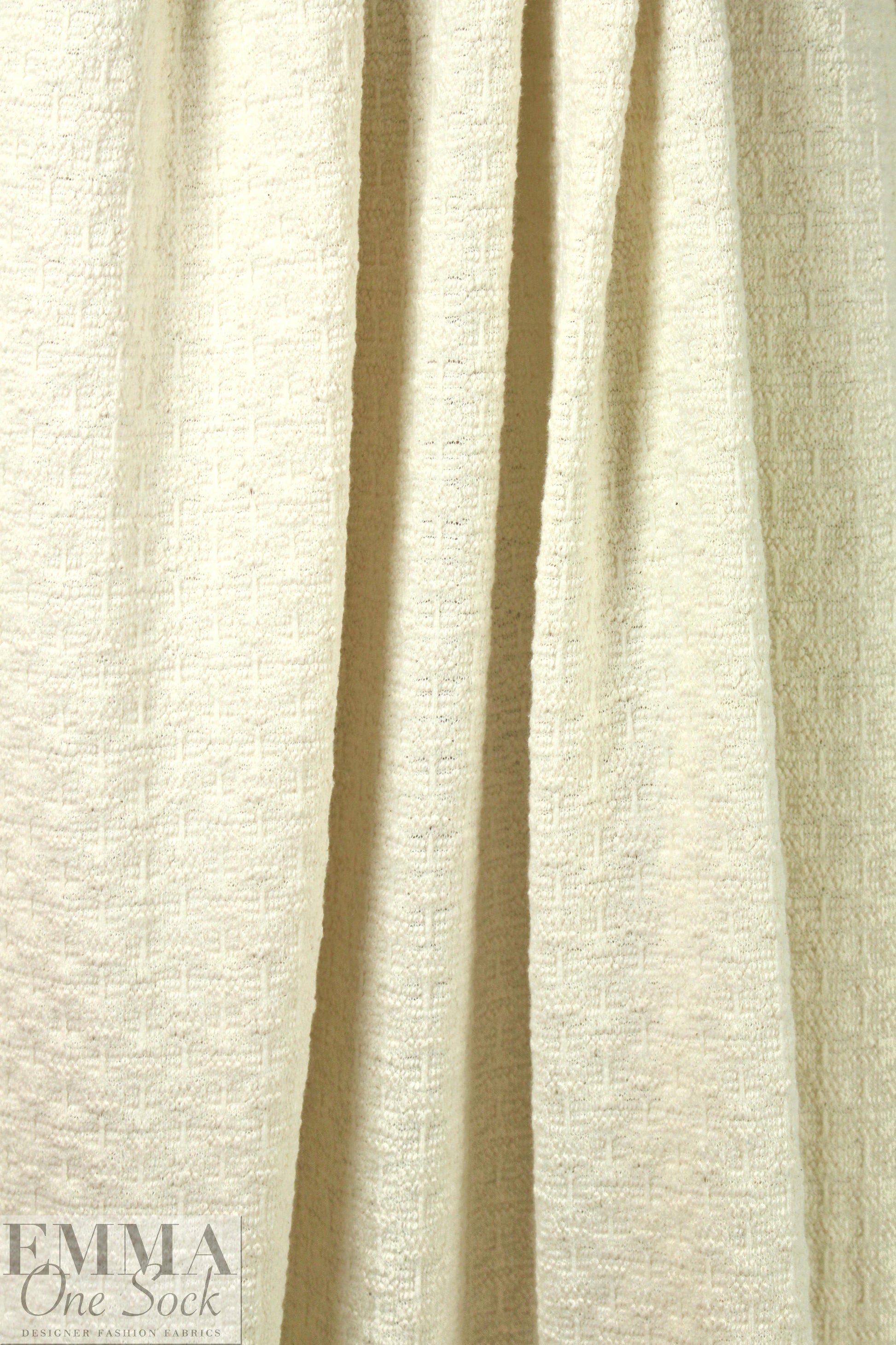 CA designer cotton 'brick' stitch sweater knit - ivory