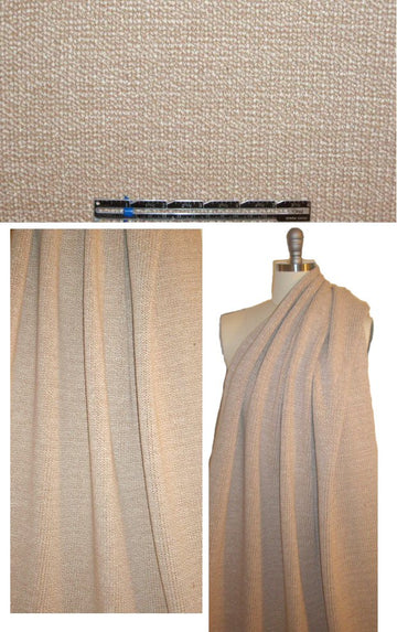 NY designer beige tweed cotton blend sweater knit