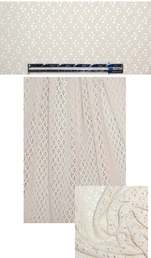 Italian cotton sweater eyelet - natural
