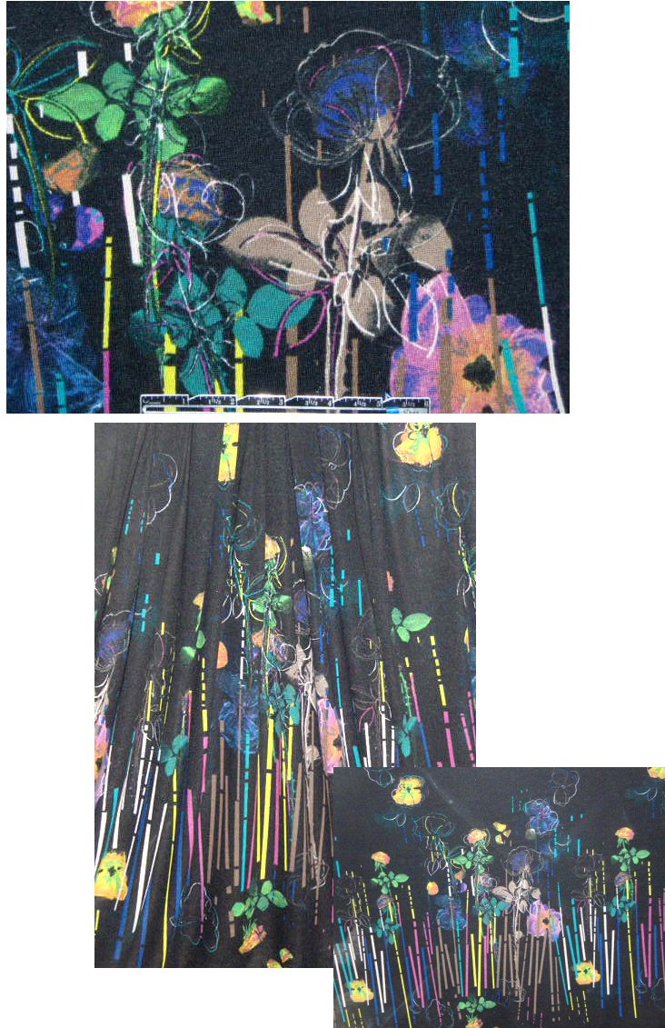 French 'wildflower array' sweatery panel knit 1 panel