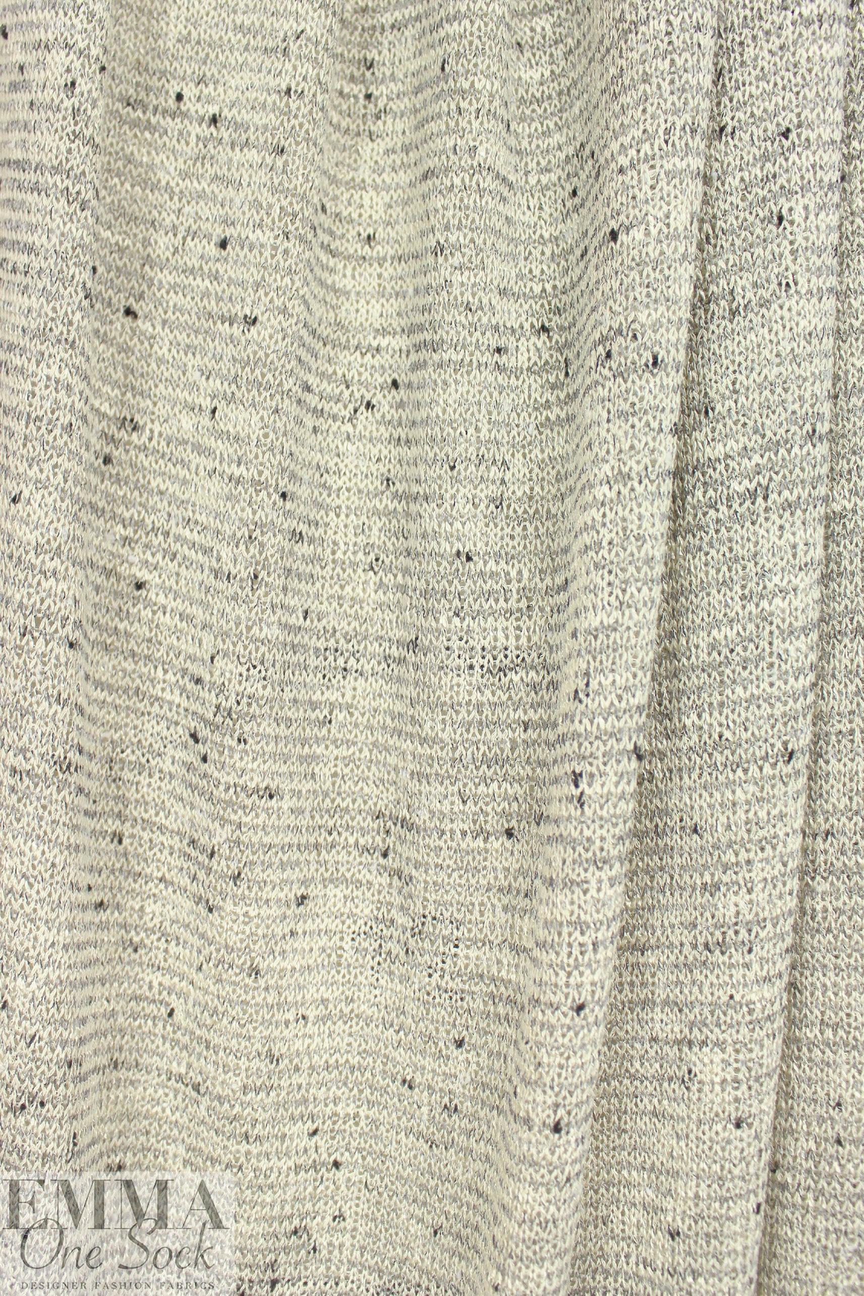 NY designer tweedy open sweater knit - antique gray 1.625 yd