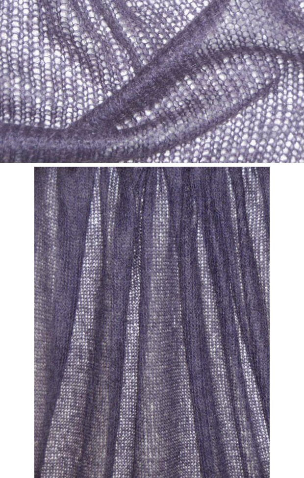 Italian wool/moh blend open sweater - soft grape 1.45 yd