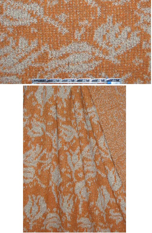 Italian burnt orange/oatmeal jacquard sweater knit
