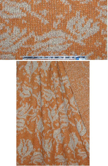 Italian burnt orange/oatmeal jacquard sweater knit