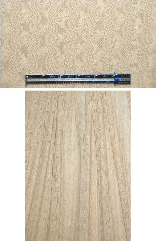 Italian silk/cotton cable sweater knit - natural 1.5 yd
