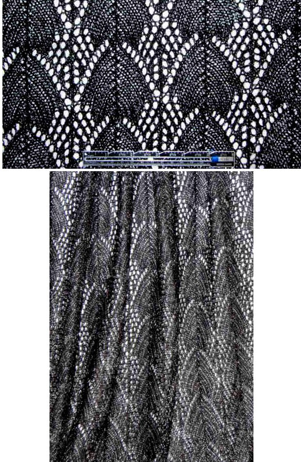 Italian yarn dye sweater lace - black/silver met.