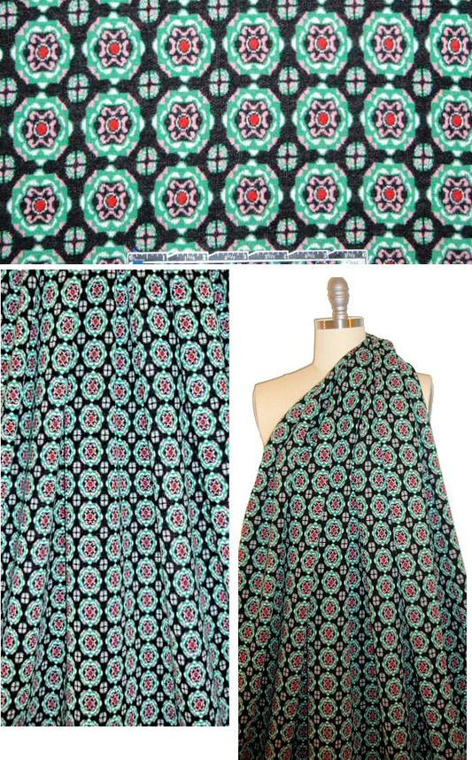 famous designer medallion jacquard doubleknit - kelly