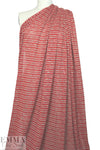 Sp1endid lightweight sweater knit - red/khaki stripe 1.75 yd